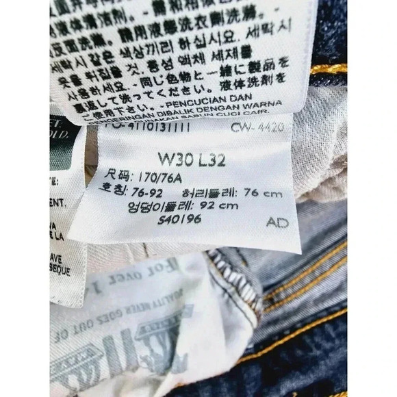 Levi's Size 30X32 Men's 505 Blue Denim 5 Pocket Logo Tag Jeans - Picture 10 of 13